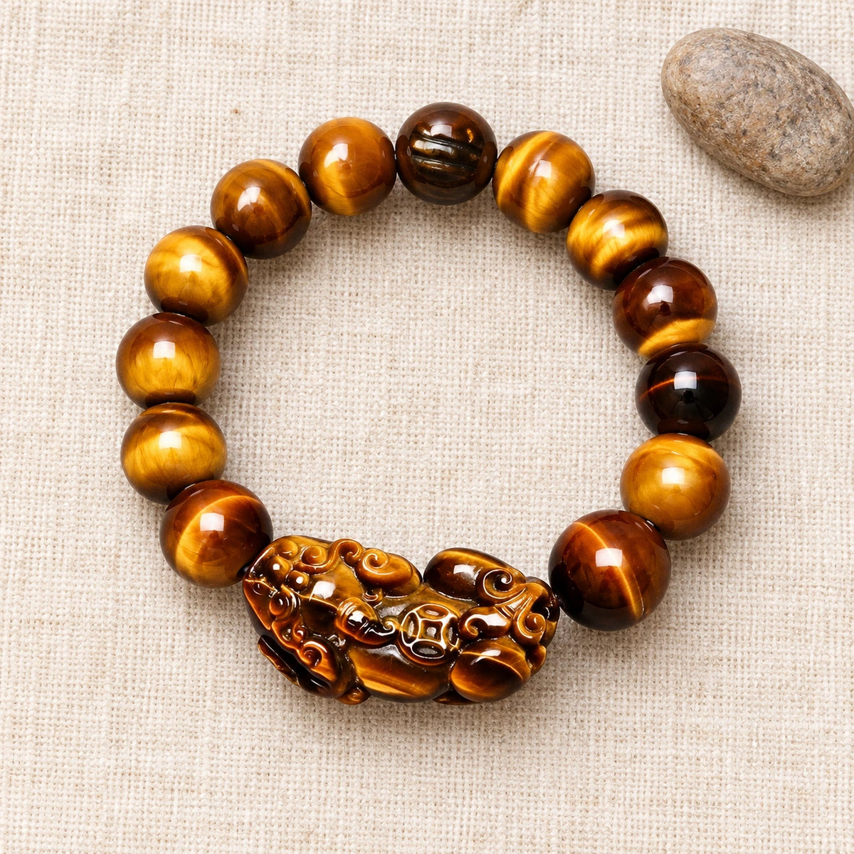 Carved Tiger Eye Pixiu Bracelet