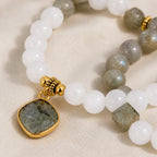 Harmony Duo Labradorite & White Jade Bracelet Set