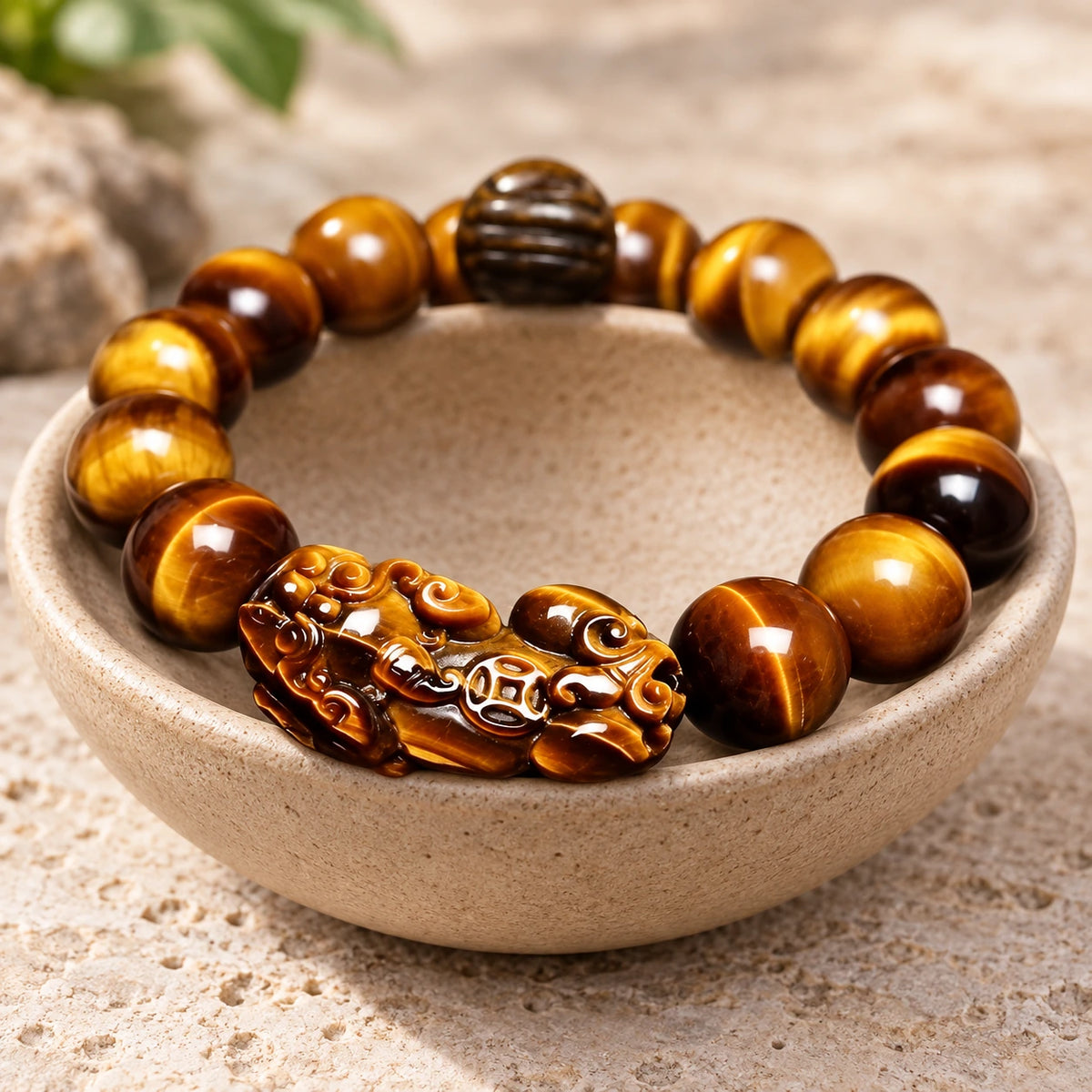 Carved Tiger Eye Pixiu Bracelet