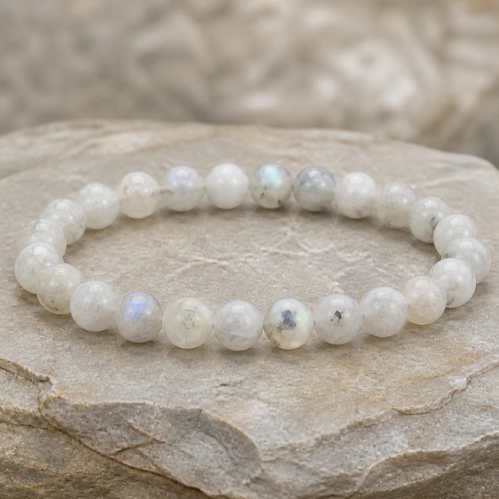 Side-angle view of the Aurora Flash natural stone bracelet