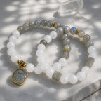 Harmony Duo Labradorite & White Jade Bracelet Set