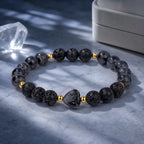 Moonlit Heart bracelet styled in soft moonlight with crystal accent