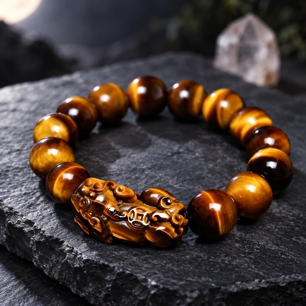 Carved Tiger Eye Pixiu Bracelet