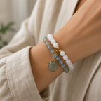 Harmony Duo Labradorite & White Jade Bracelet Set
