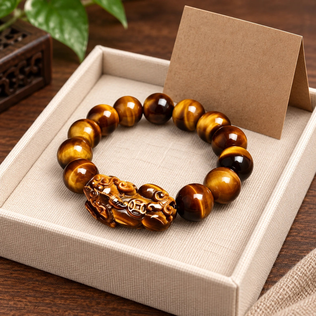 Carved Tiger Eye Pixiu Bracelet