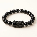 Carved Obsidian Pixiu Bracelet