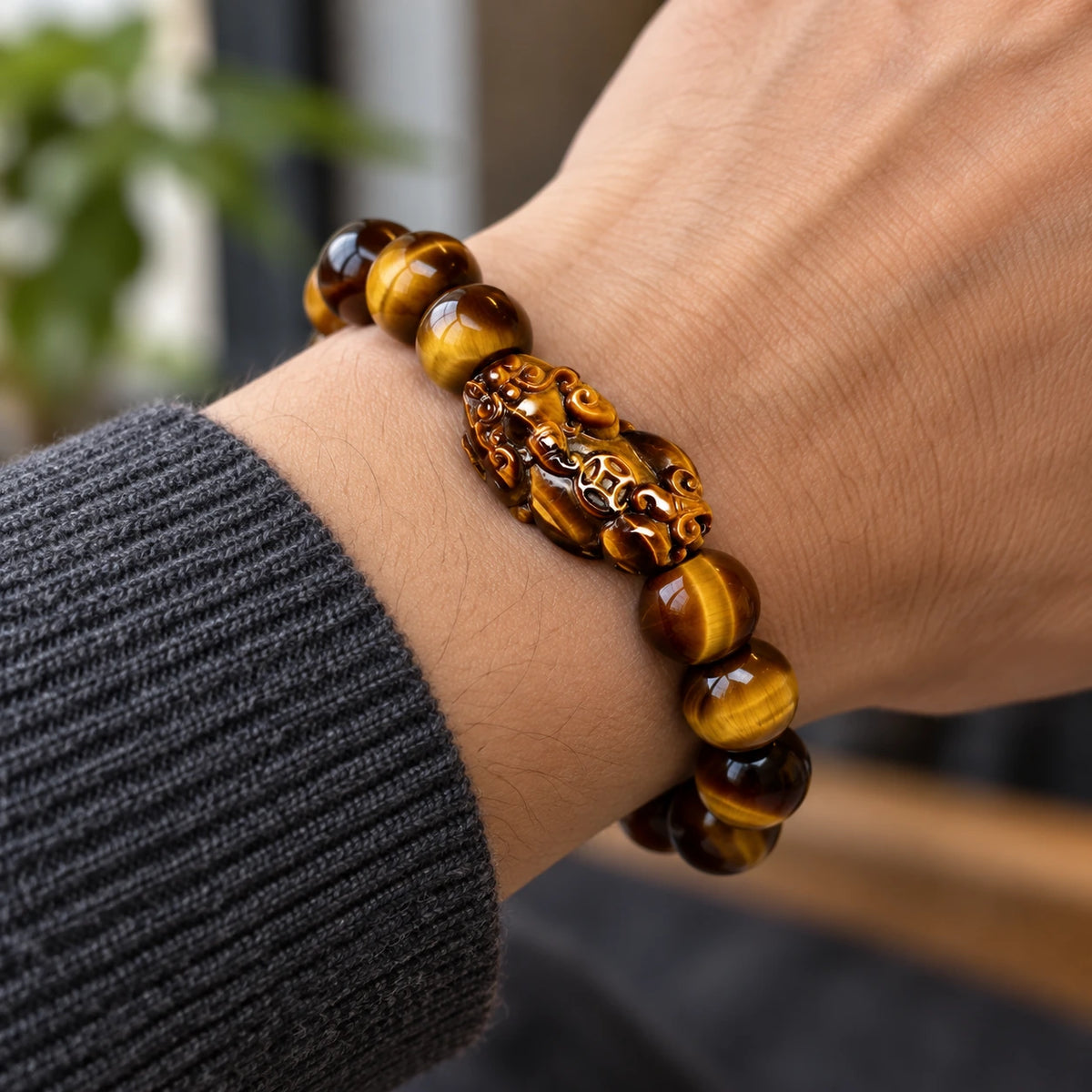 Carved Tiger Eye Pixiu Bracelet