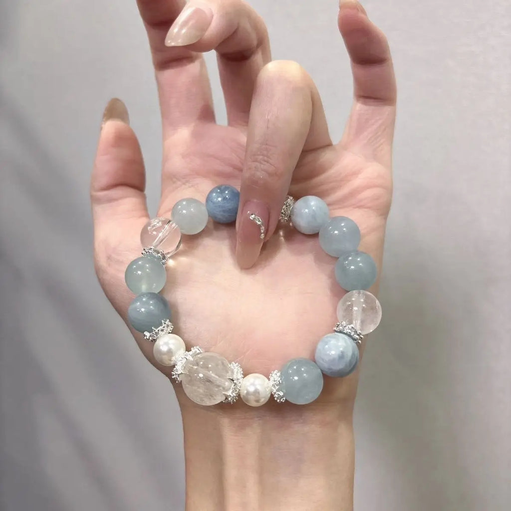 Blue Gemstone Bracelet in Soft Lifestyle Lighting.