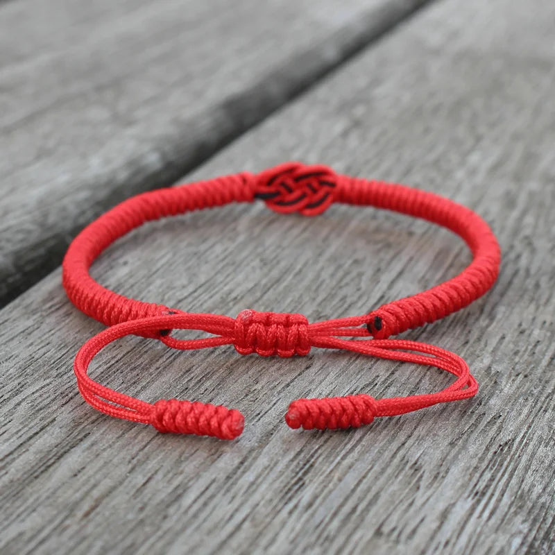 Red and Black Couple String Bracelet Set
