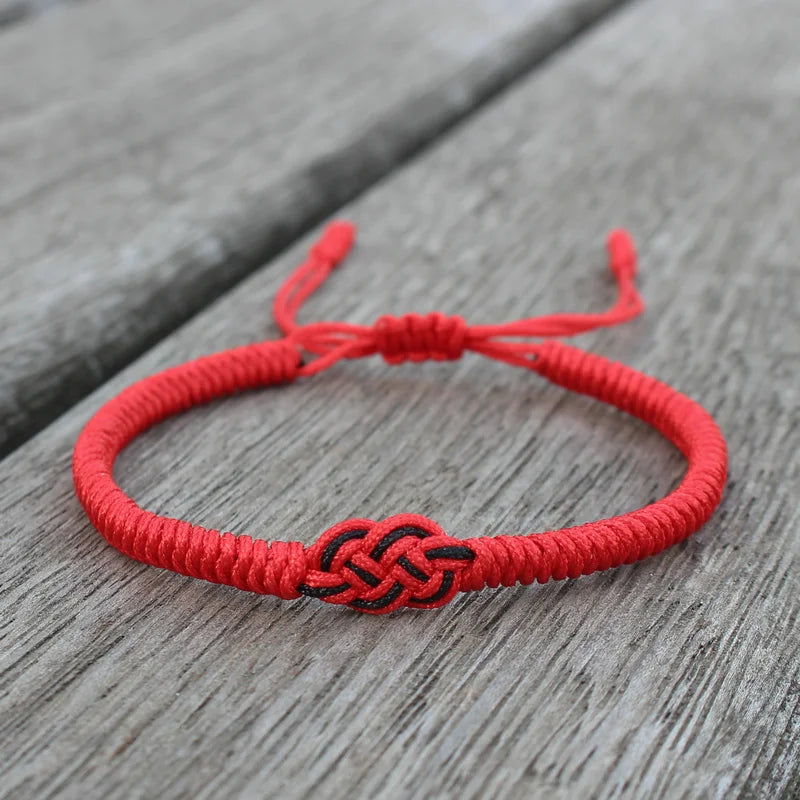 Red and Black Couple String Bracelet Set