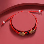 Lucky Red String Bracelet with Twin Fish Charm