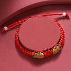 Lucky Red String Bracelet with Twin Fish Charm