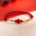 Feng Shui Red String Bracelet with Lucky Copper Coin