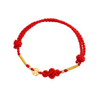 Feng Shui Red String Bracelet with Lucky Copper Coin