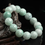 Natural Burmese jade lotus bracelet, Mariv Stones collection.