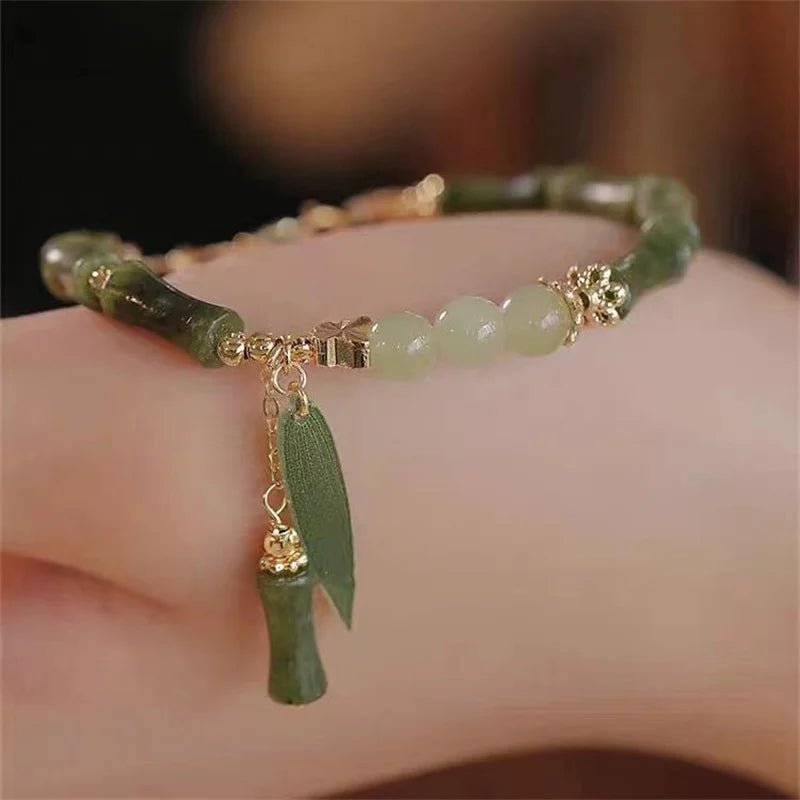Oriental Bamboo Glass Bead Bracelet