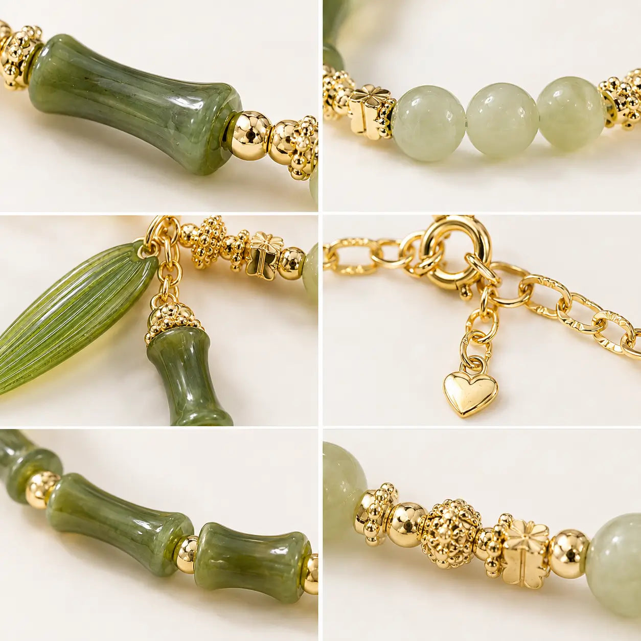 Oriental Bamboo Glass Bead Bracelet