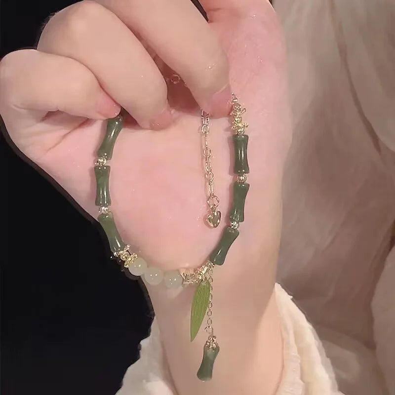 Oriental Bamboo Glass Bead Bracelet