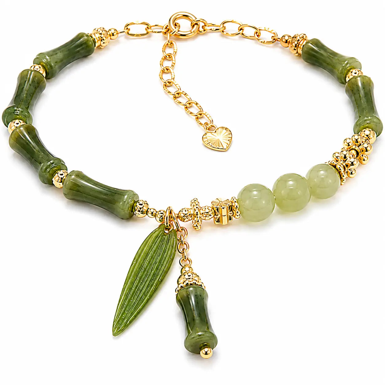 Oriental Bamboo Glass Bead Bracelet