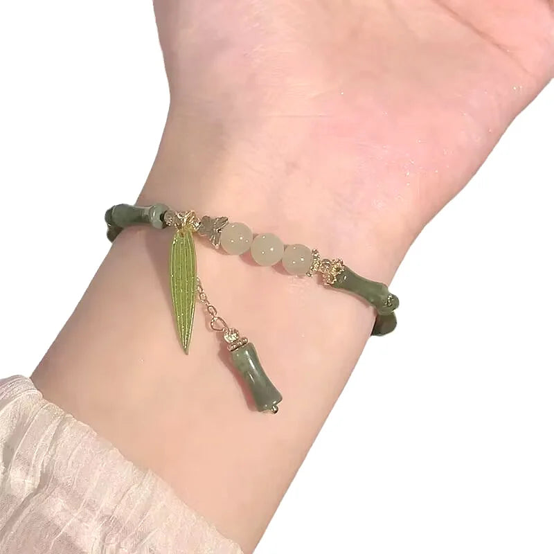 Oriental Bamboo Glass Bead Bracelet